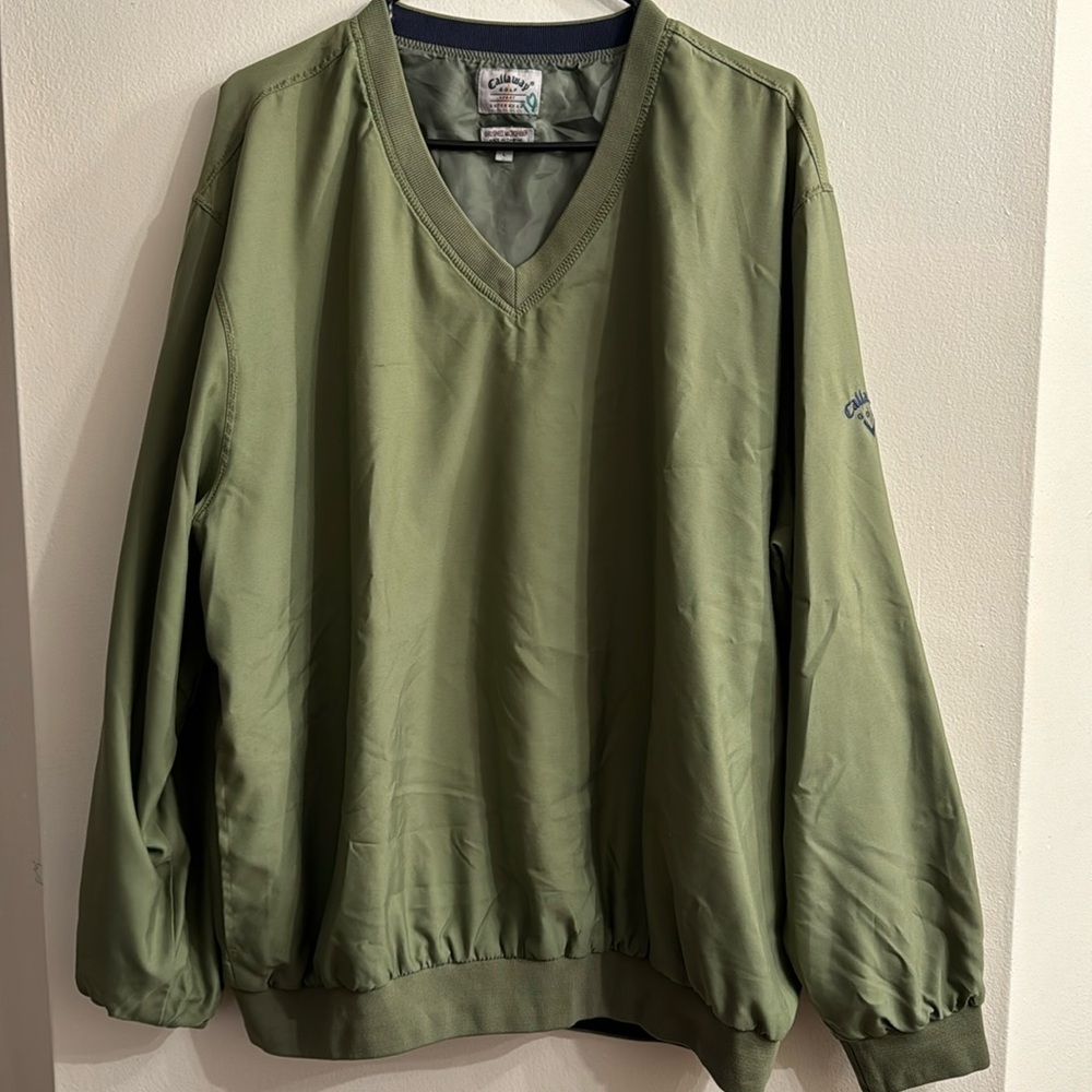 Callaway Men’s Green and Navy Golf Outdoor Pull Over Size L